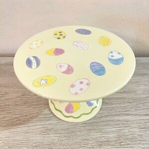 The White Barn Candle Co. Pedestal Yellow with Multi Color Easter Eggs